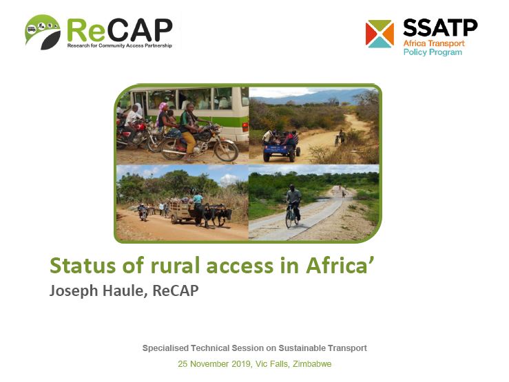 Status of Rural Access in Africa