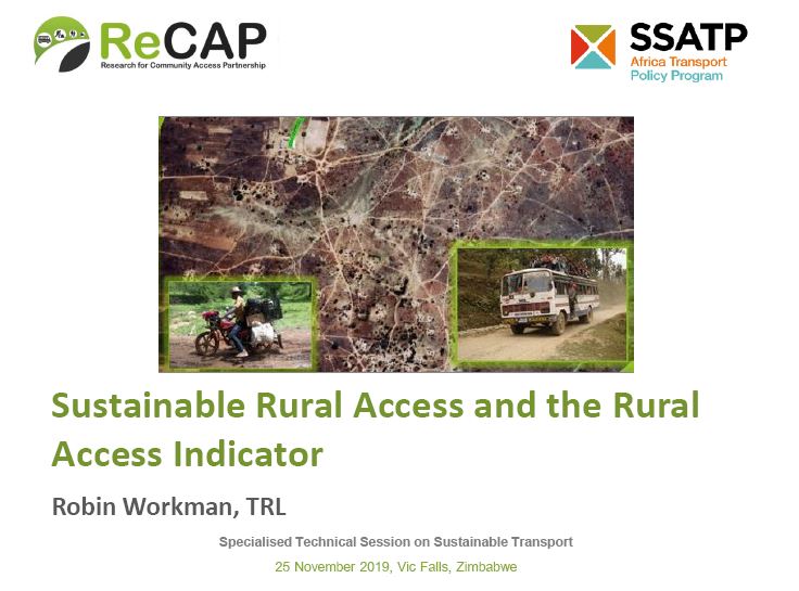 Sustainable Rural Access and the Rural Access Indicator