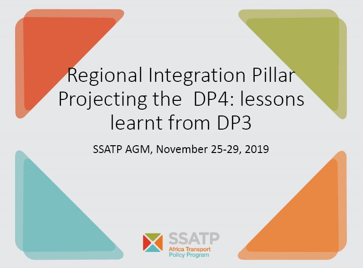 Regional Integration Pillar Projecting the DP4: Lessons Learnt from DP3