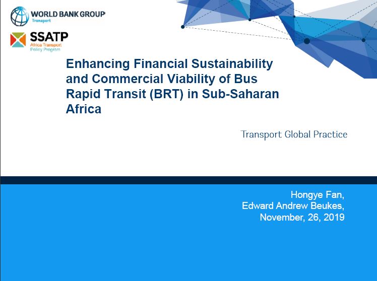 Enhancing Financial Sustainability and Commercial Viability of Bus Rapid Transit (BRT) in Sub-Saharan Africa