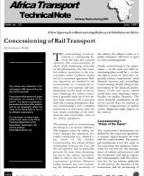 Concessioning of Rail Transport -- A New Approach to Restructuring Railways in Sub-Saharan Africa