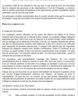 Une étude de cas sur les moyens intermédiaires de transport en Ouganda : Les bicyclettes et les travaux des femmes en milieu rural - Section VI