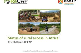 Status of Rural Access in Africa