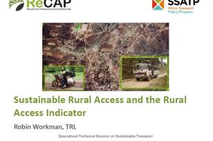 Sustainable Rural Access and the Rural Access Indicator
