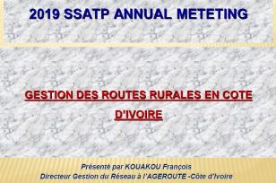 Management of Rural Roads in Cote d'Ivoire (PPT in French)