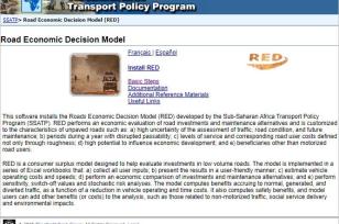 The Roads Economic Decision Model (RED) for Economic Evaluation of Low Volume Roads