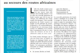 Une nouvelle génération de fonds routiers au secours des routes africaines
