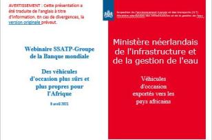 PRÉSENTATION : Étude sur les véhicules d'occasion exportés vers le continent africain ( 8 avril 2021)