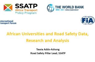 African Universities and Road Safety Data, Research and Analysis