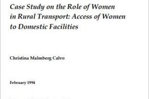 Case Study on the Role of Women in Rural Transport: Access of Women to Domestic Facilities
