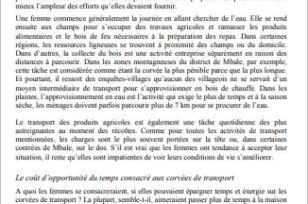Une étude de cas sur les moyens intermédiaires de transport en Ouganda -- Les bicyclettes et les travaux des femmes en milieu rural -- Section V