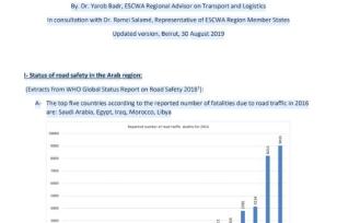 Note on the Status of Road Safety Priorities in the Arab Region