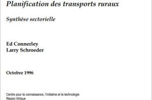 Planification des transports ruraux : Synthèse sectorielle
