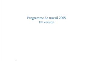 Programme de travail 2005 du SSATP