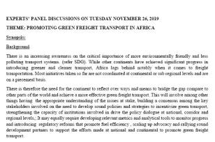 Briefing on Experts' Panel Discussion on Promoting Green Freight Transport in Africa