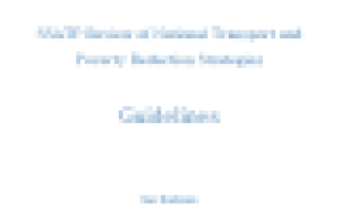 SSATP Review of Poverty Reduction and Transport Strategies -- PRTSR Guidelines