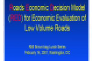 Roads Economic Decision (RED) Model for Economic Evaluation of Low Volume Roads
