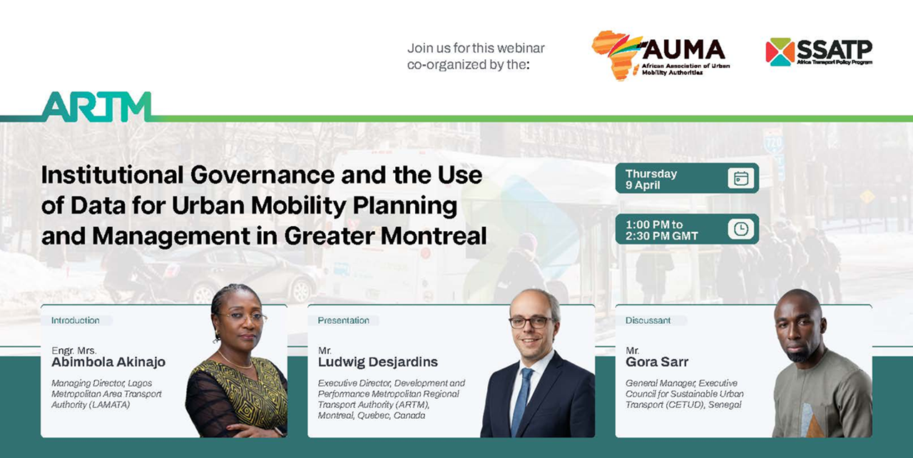 WEBINAR: Institutional Governance & Data for Urban Mobility Planning & Management in Montreal