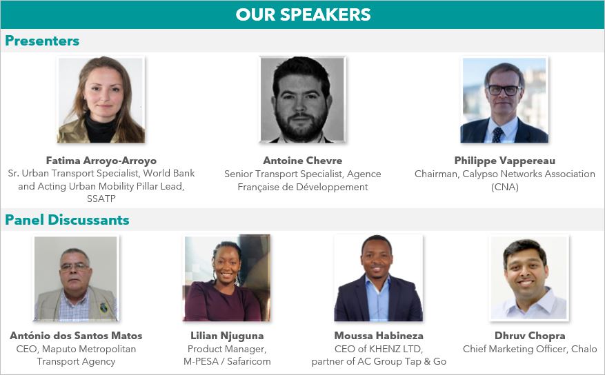 Webinar Speakers - Modernizing Public Transport in Africa - Innovations in Fare Payment Systems for Transport