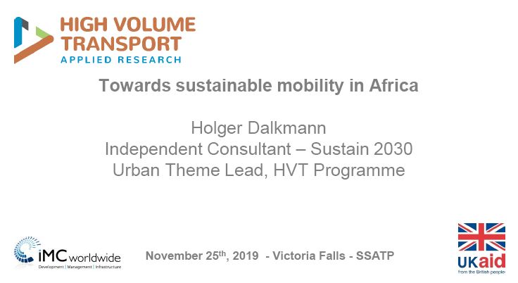 Towards Sustainable Mobility in Africa 