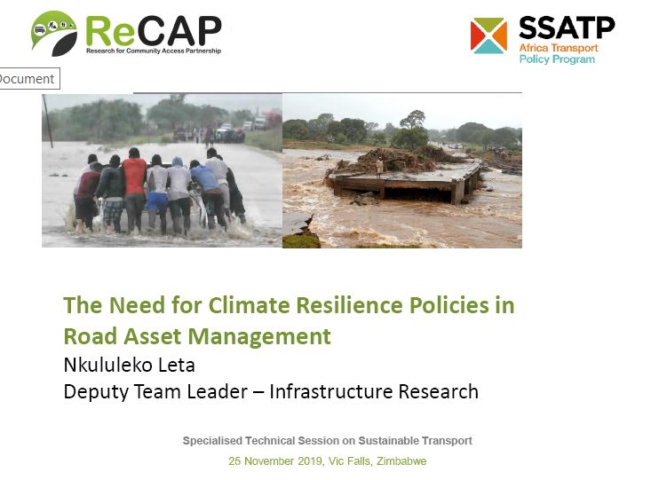 The Need for Climate Resilience Policies in Road Asset Management