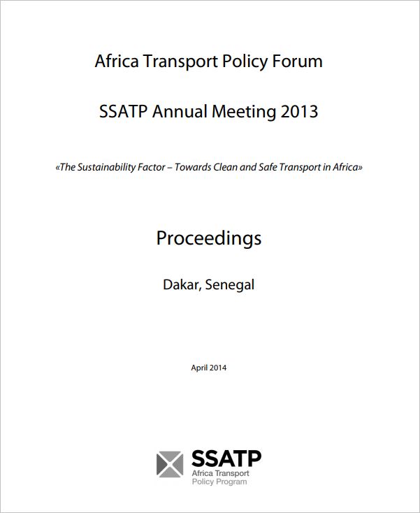 2013 SSATP Annual Meeting: Proceedings