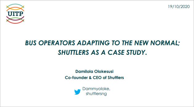 3rd Joint UITP & SSATP Webinar: Presentation of the Shuttlers case study 