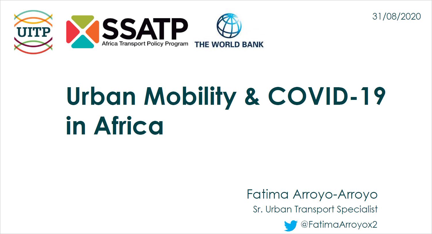 First UITP & SSATP Informal Transport Webinar: Presentation on COVID-19 and Public Transport in Africa