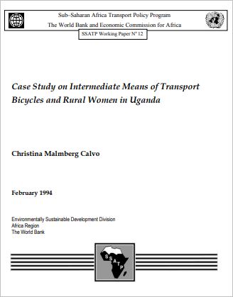 Case Study on Intermediate Means of Transport: Bicycles and Rural Women in Uganda
