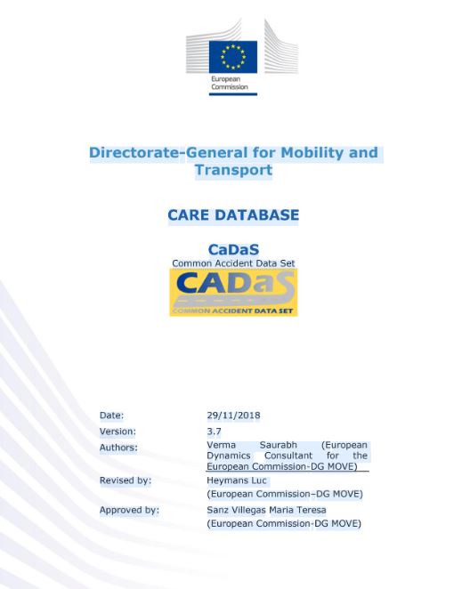 CARE Database: Common Accident Data Set (CaDaS) v3.7