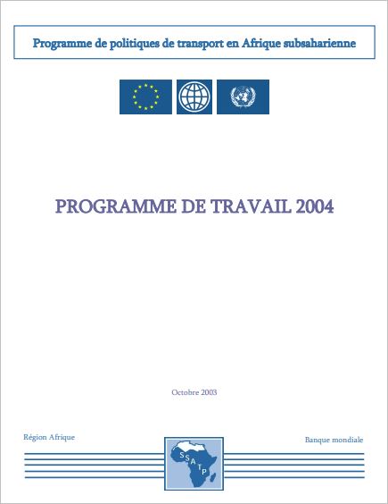 Programme de travail 2004 du SSATP
