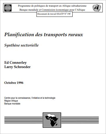 Planification des transports ruraux : Synthèse sectorielle