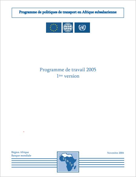 Programme de travail 2005 du SSATP
