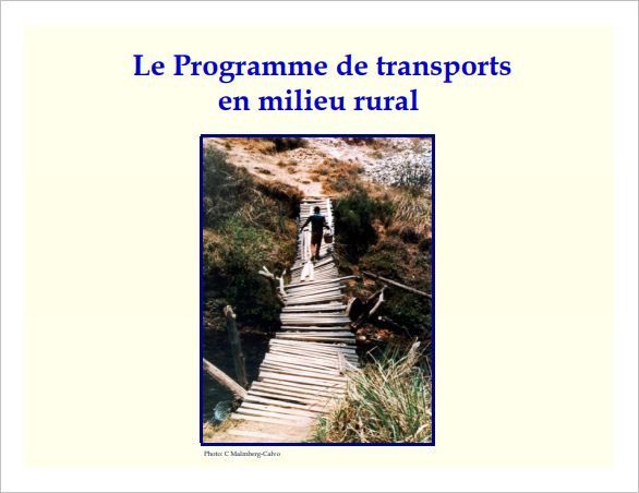 Le Programme de transports en milieu rural (PTMR)