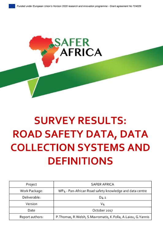 Survey Results: Road Safety Data, Data Collection Systems and Definitions