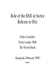 Role of the RMI in Sector Reform In Sub-Saharan Africa