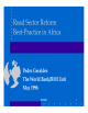 Road Sector Reform:Best Practice in Africa