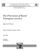 The Provision of Rural Transport Services