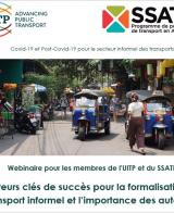 2ème webinaire UITP & SSATP : Facteurs clés de succès pour formaliser le transport informel et l'importance des autorités