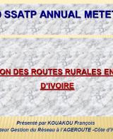 Management of Rural Roads in Cote d'Ivoire (PPT in French)