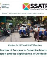 Joint UITP & SSATP Webinar 2: Key Factors of Success to Formalize Informal Transport and the Significance of Authorities