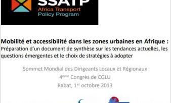 SSATP Hosts Side Event at World Summit of Local and Regional Leaders in Rabat, Morocco